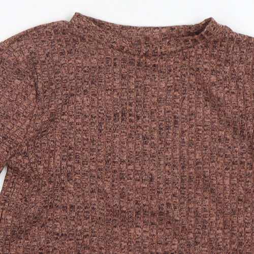 Primark Womens Brown Round Neck  Polyester Pullover Jumper Size XS