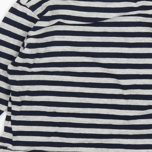 NEXT Boys Multicoloured Striped Cotton Basic T-Shirt Size 6-9 Months Round Neck