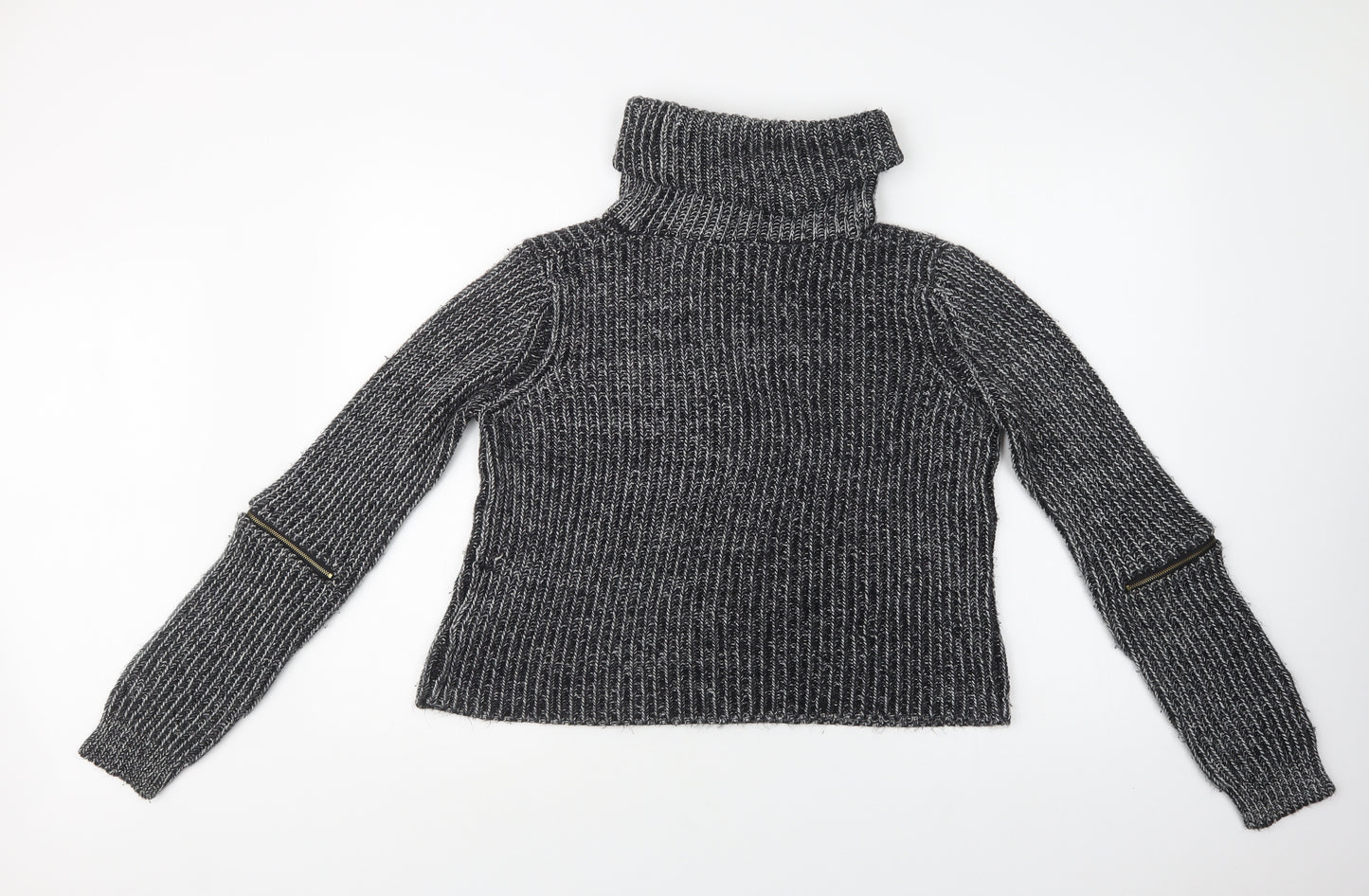 TALLY WEiJL Womens Grey Roll Neck  Acrylic Pullover Jumper Size L