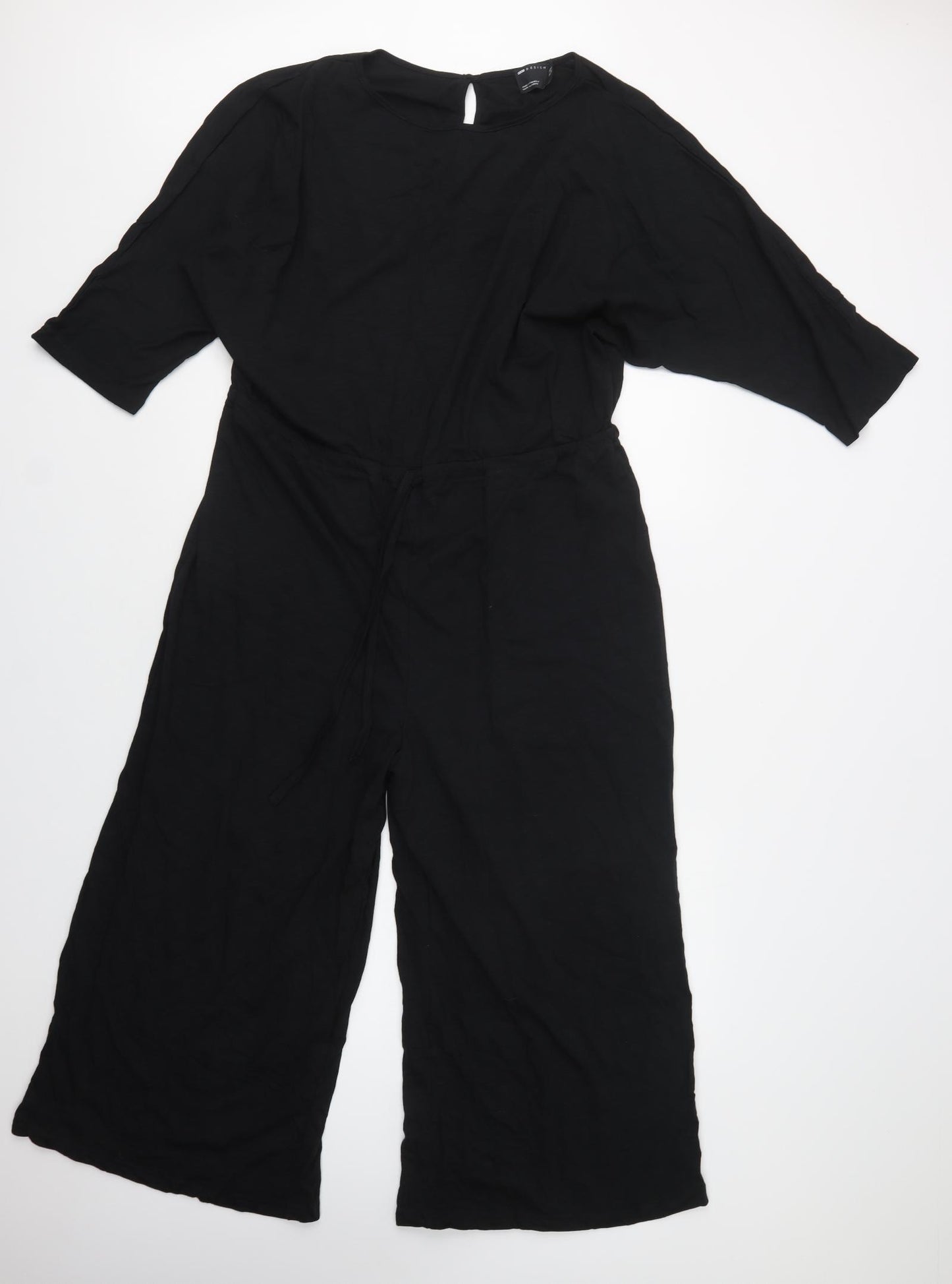 ASOS Womens Black  Cotton Jumpsuit One-Piece Size 14 L24 in Button