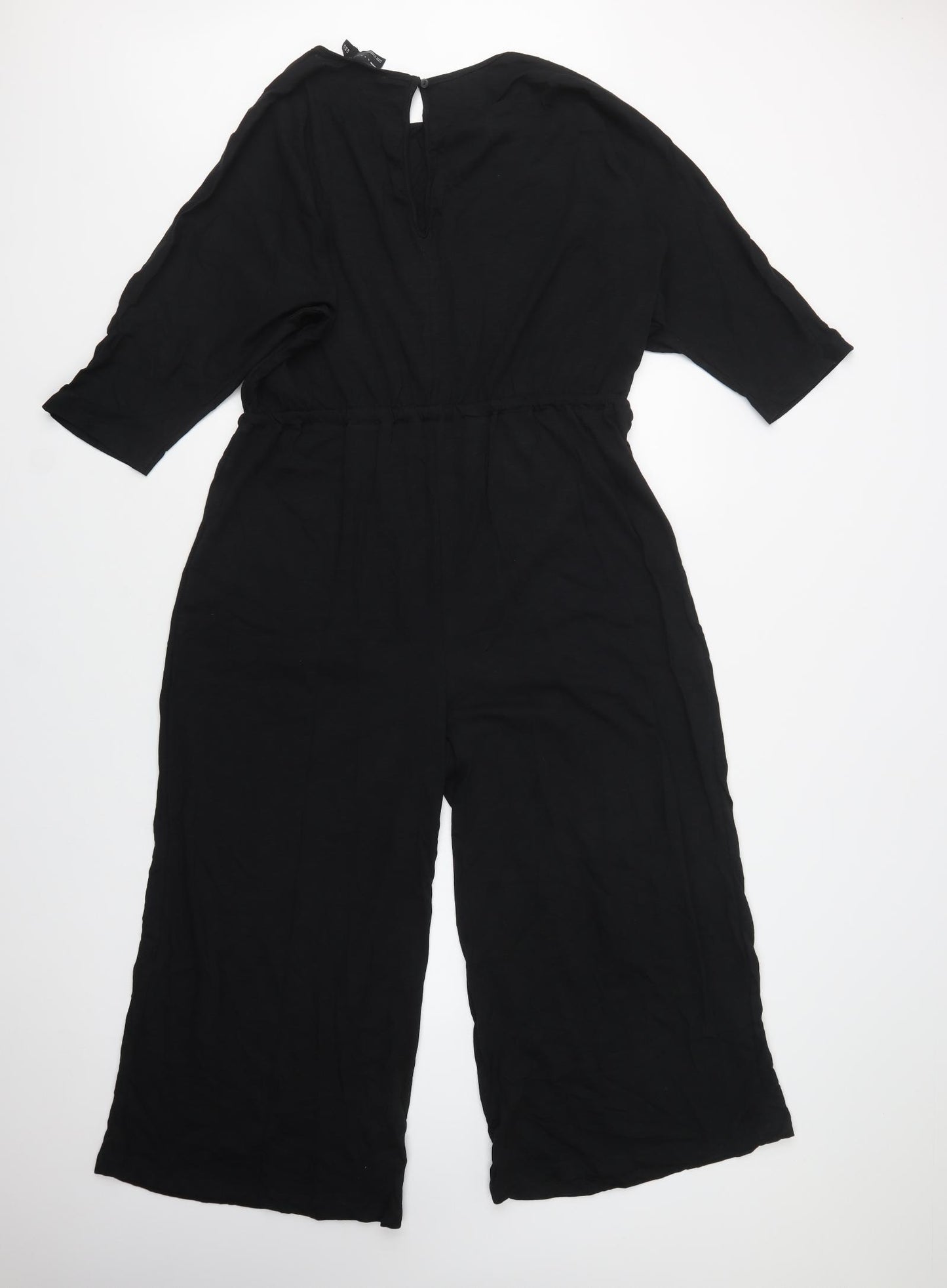ASOS Womens Black  Cotton Jumpsuit One-Piece Size 14 L24 in Button