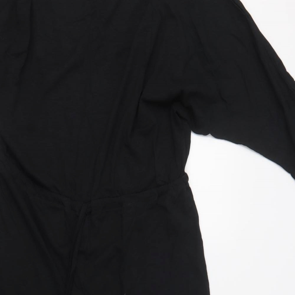ASOS Womens Black  Cotton Jumpsuit One-Piece Size 14 L24 in Button