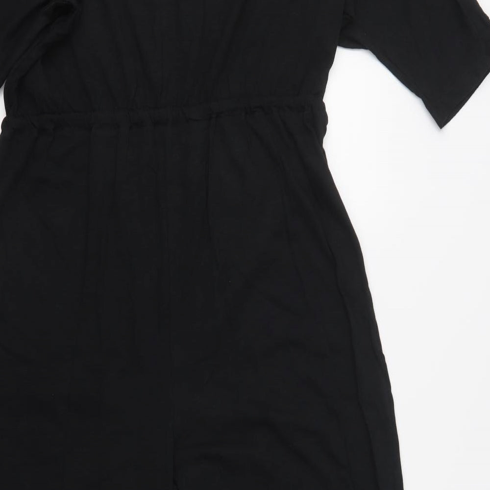 ASOS Womens Black  Cotton Jumpsuit One-Piece Size 14 L24 in Button