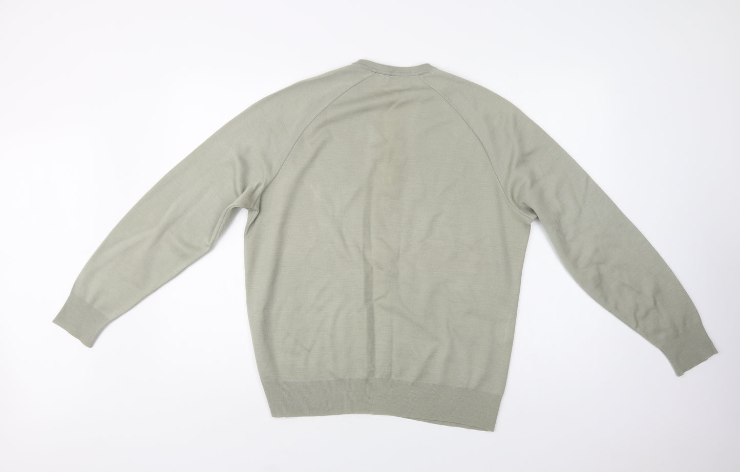 House of Fraser Mens Green V-Neck  Acrylic Pullover Jumper Size L
