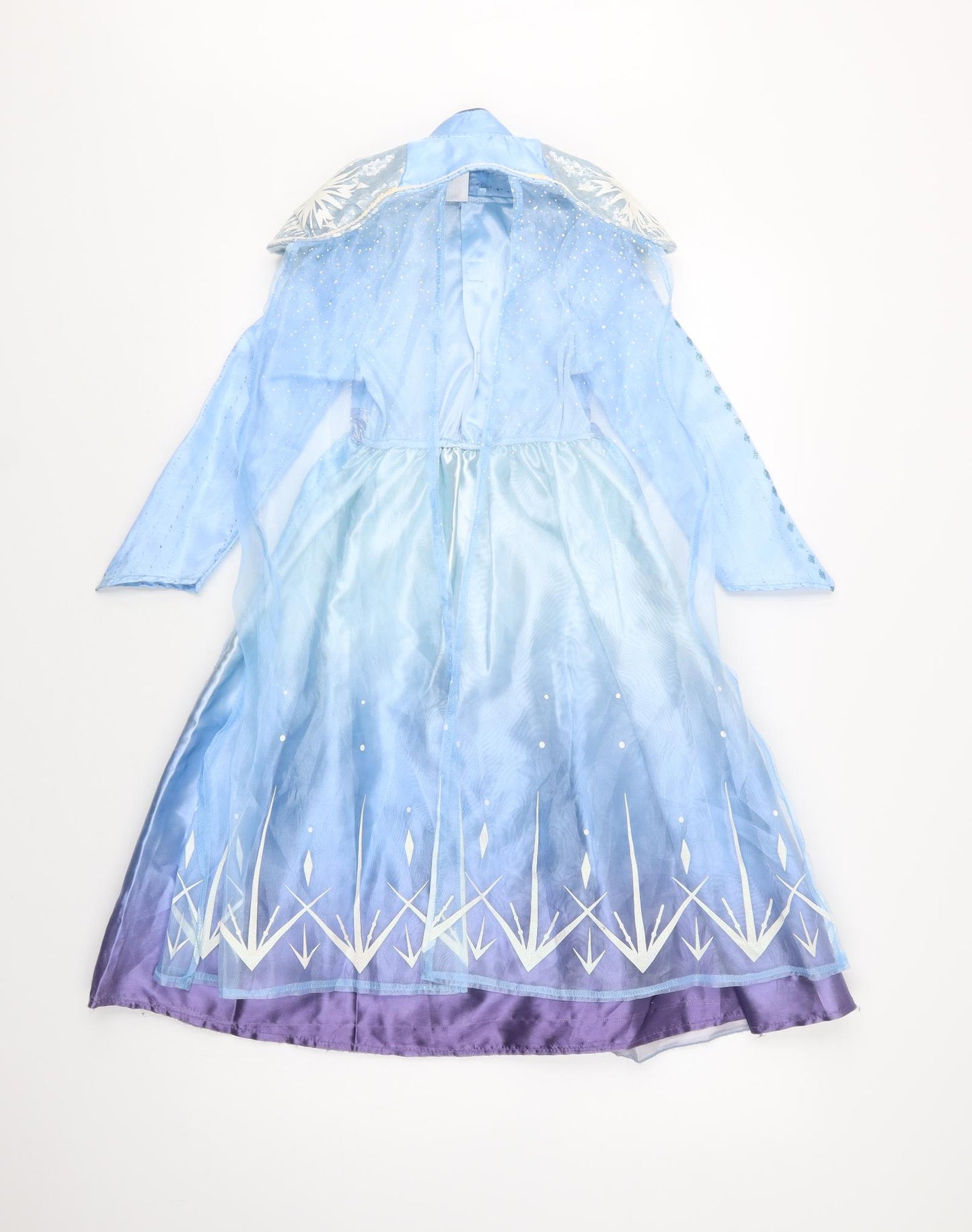 TU Girls Blue Batik Polyester A-Line  Size 5-6 Years  Square Neck  - Frozen Fancy Dress
