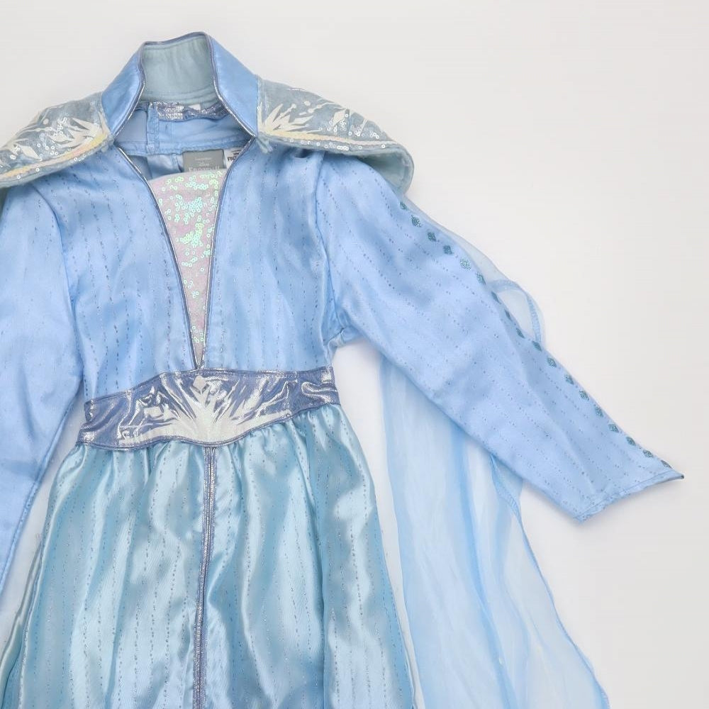 TU Girls Blue Batik Polyester A-Line  Size 5-6 Years  Square Neck  - Frozen Fancy Dress