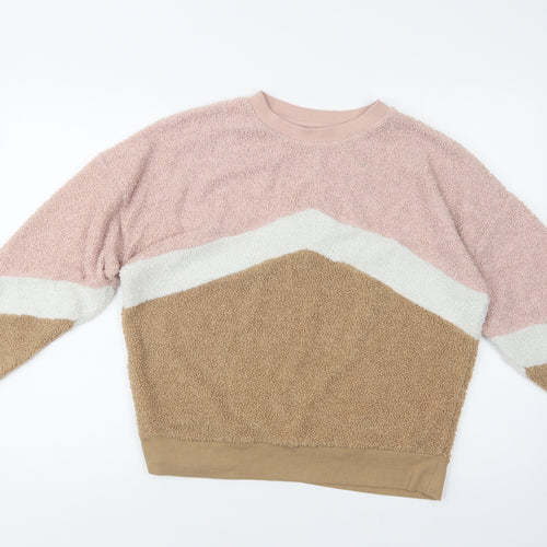 New Look Womens Multicoloured Geometric Polyester Pullover Sweatshirt Size 8