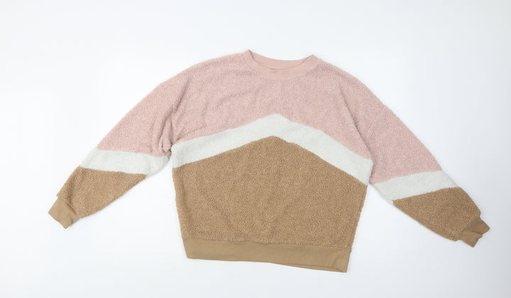New Look Womens Multicoloured Geometric Polyester Pullover Sweatshirt Size 8
