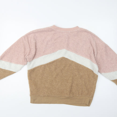 New Look Womens Multicoloured Geometric Polyester Pullover Sweatshirt Size 8