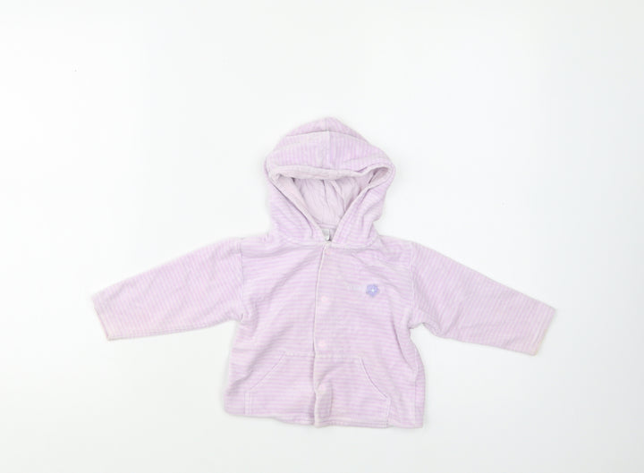 NEXT Baby Purple Striped Basic Jacket Jacket Size 0-3 Months Snap