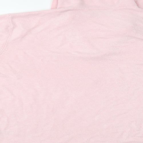 BHS Womens Pink Collared  Acrylic Pullover Jumper Size 16