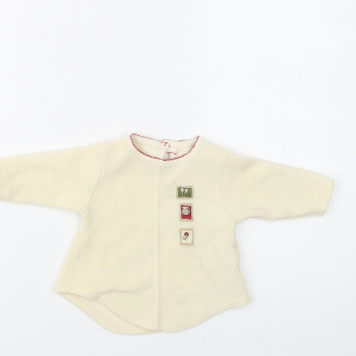 Mothercare Baby Beige  Polyester Pullover Jumper Size 0-3 Months  Button