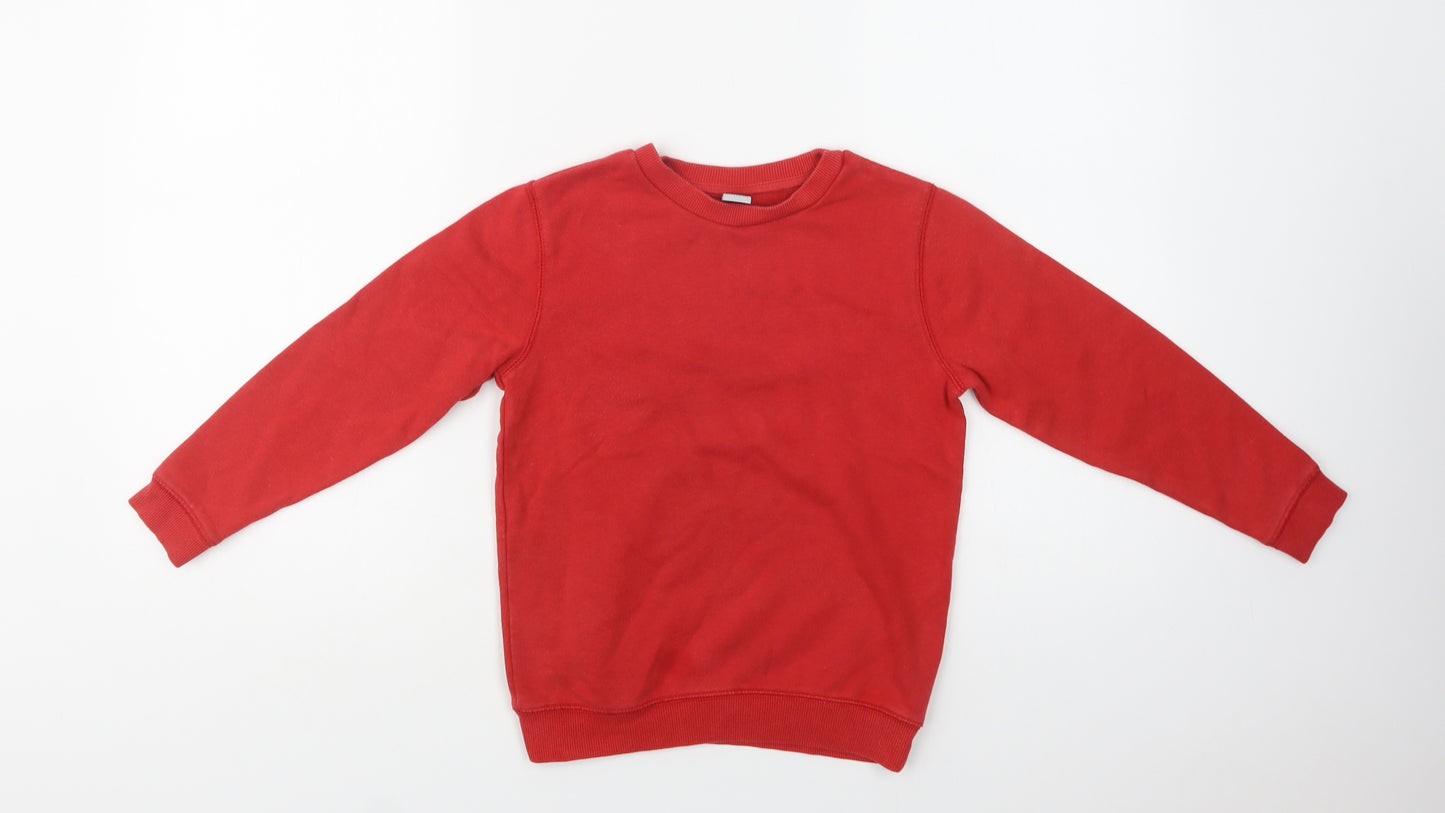 TU Girls Red  Cotton Pullover Sweatshirt Size 7 Years   - School Wear