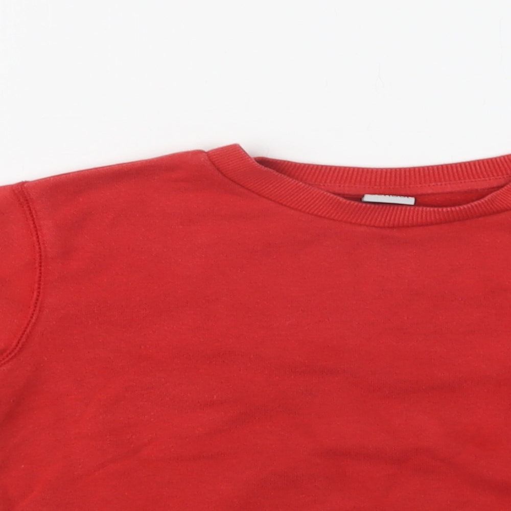TU Girls Red  Cotton Pullover Sweatshirt Size 7 Years   - School Wear