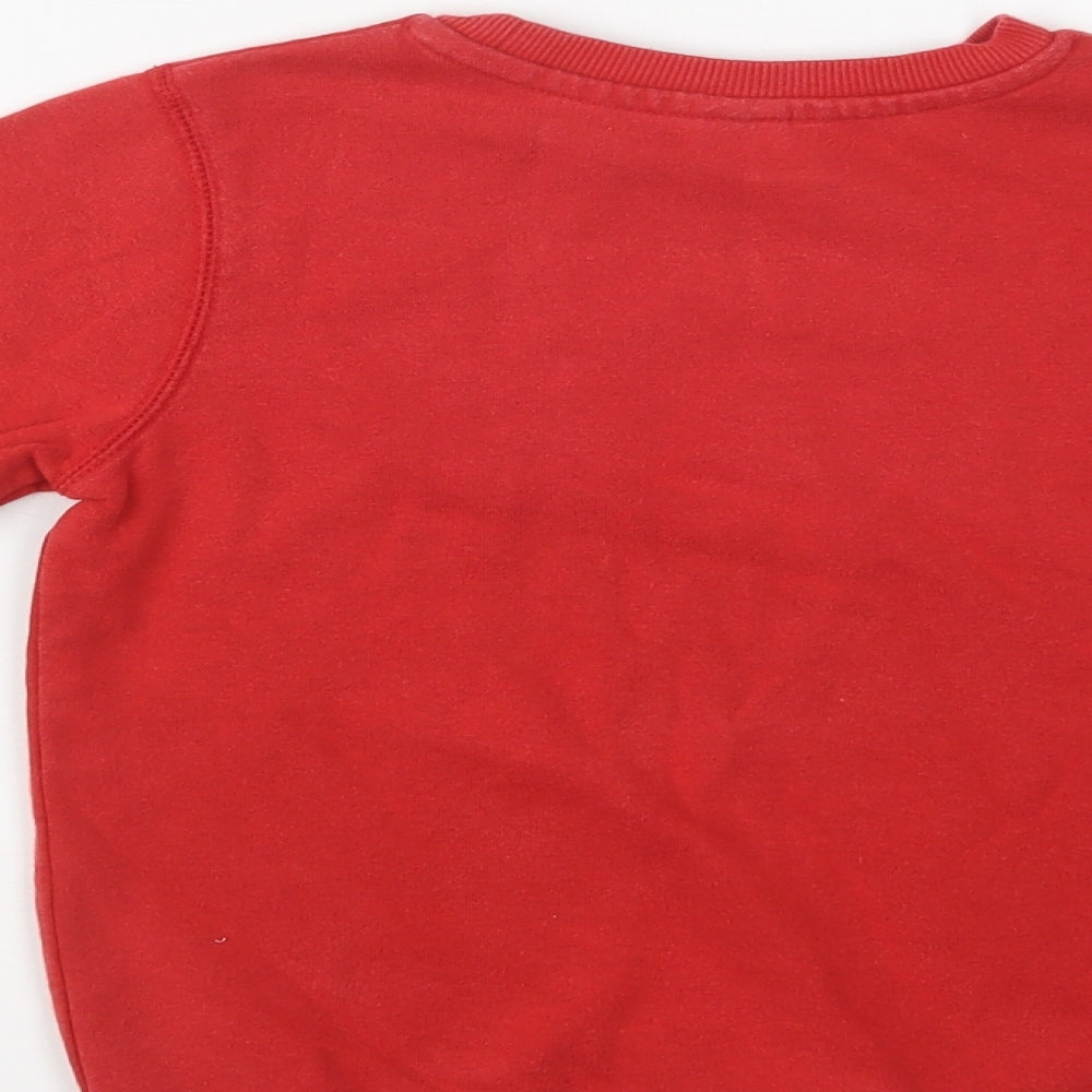 TU Girls Red  Cotton Pullover Sweatshirt Size 7 Years   - School Wear