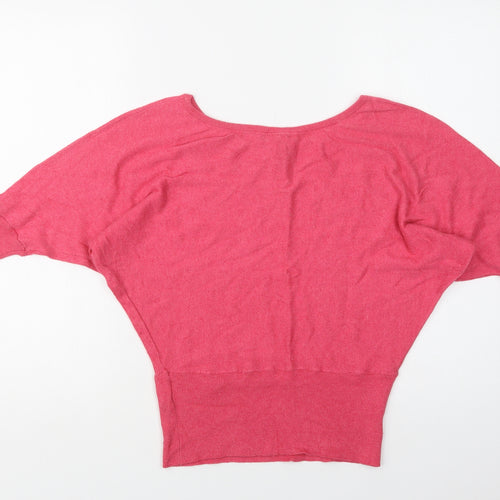 H&M Womens Pink Round Neck  Viscose Pullover Jumper Size 10