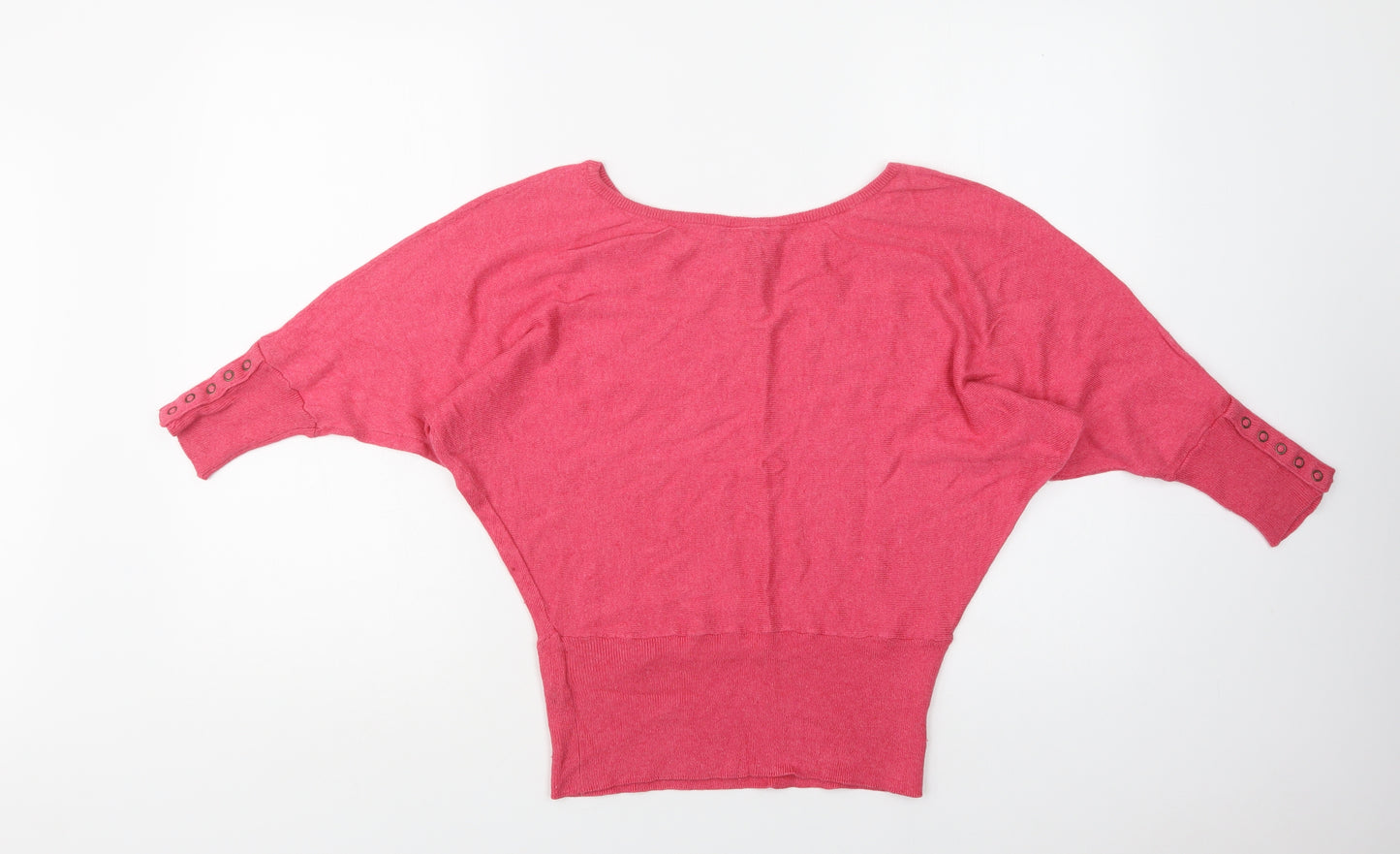H&M Womens Pink Round Neck  Viscose Pullover Jumper Size 10