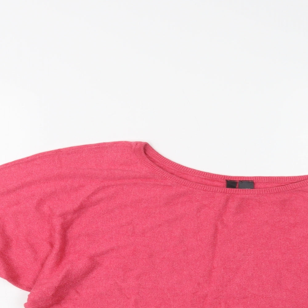 H&M Womens Pink Round Neck  Viscose Pullover Jumper Size 10