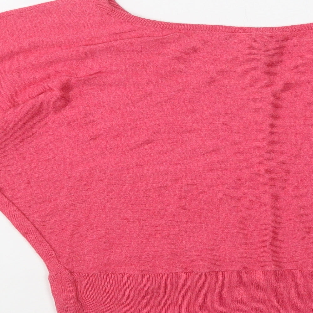 H&M Womens Pink Round Neck  Viscose Pullover Jumper Size 10