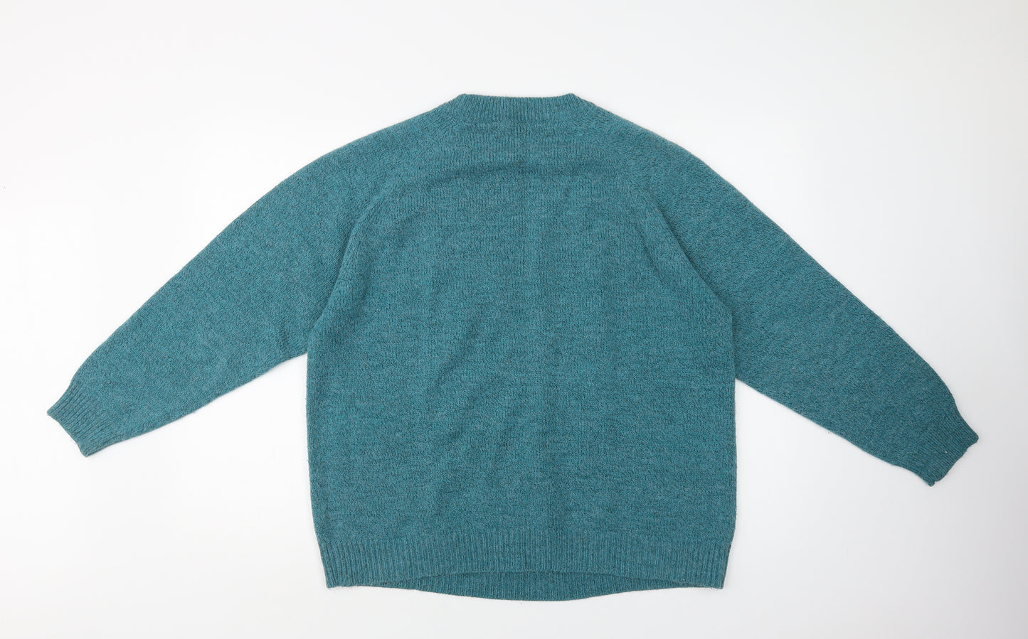 Damart Womens Green Crew Neck  Acrylic Pullover Jumper Size 18