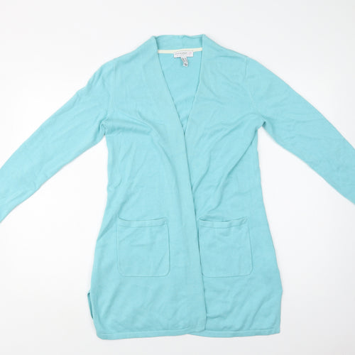 Isaac Mizrahi Womens Blue V-Neck  Cotton Cardigan Jumper Size XS