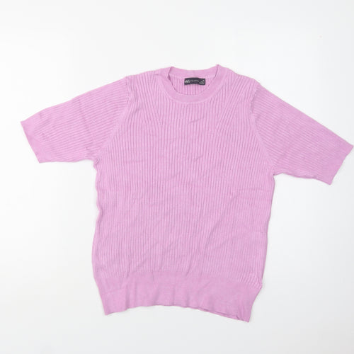 M&S Womens Purple Crew Neck  Viscose Pullover Jumper Size 14