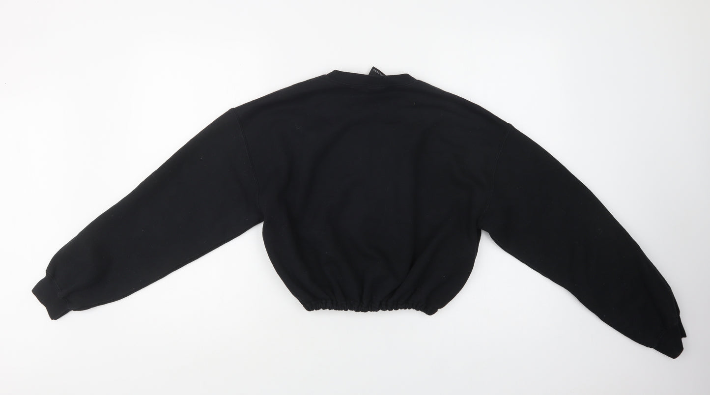 iets frans... Womens Black  Cotton Pullover Sweatshirt Size S   - Cropped