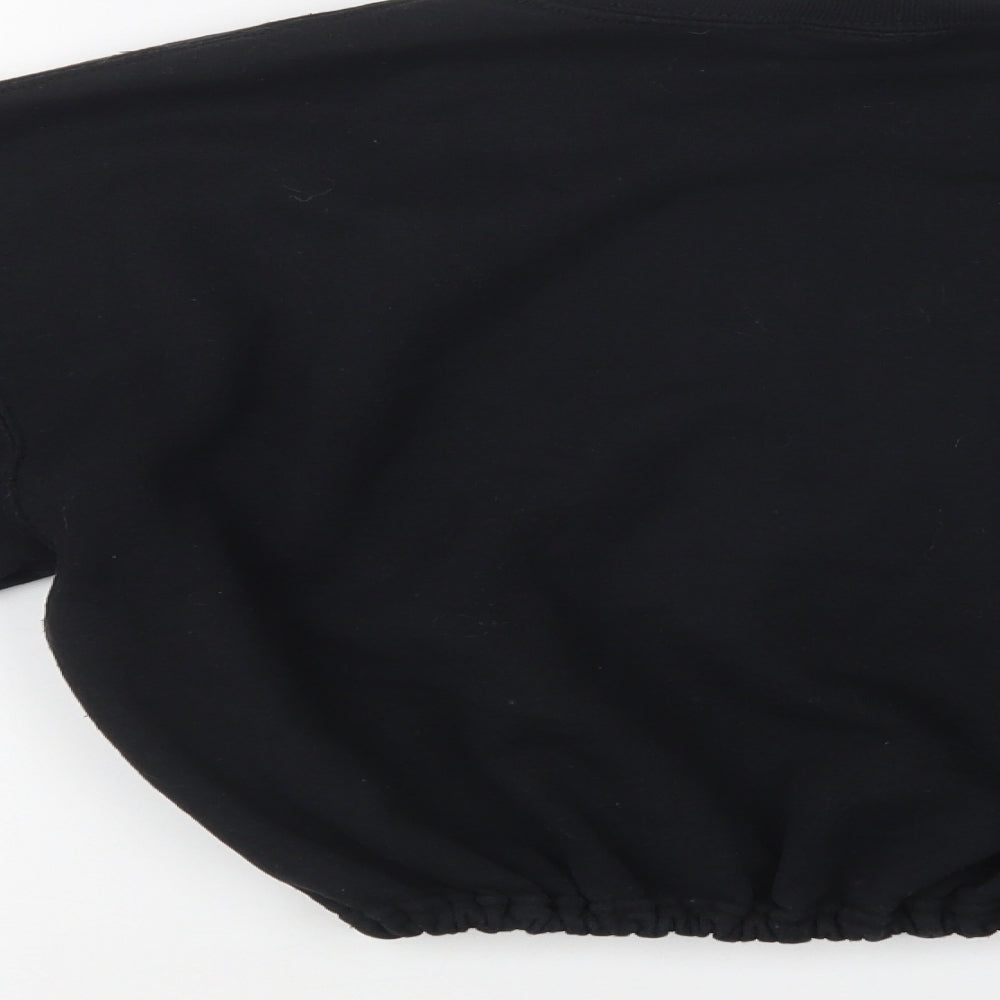 iets frans... Womens Black  Cotton Pullover Sweatshirt Size S   - Cropped