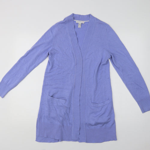 Isaac Mizrahi Womens Purple V-Neck  Cotton Cardigan Jumper Size XS