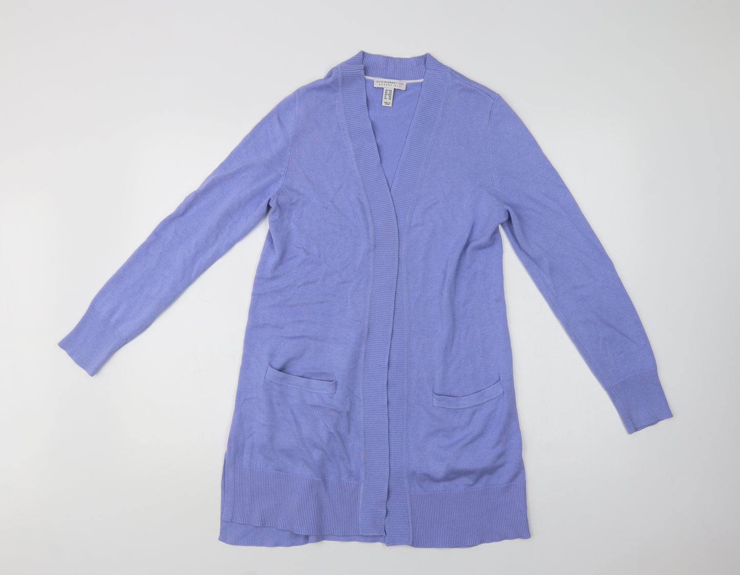 Isaac Mizrahi Womens Purple V-Neck  Cotton Cardigan Jumper Size XS