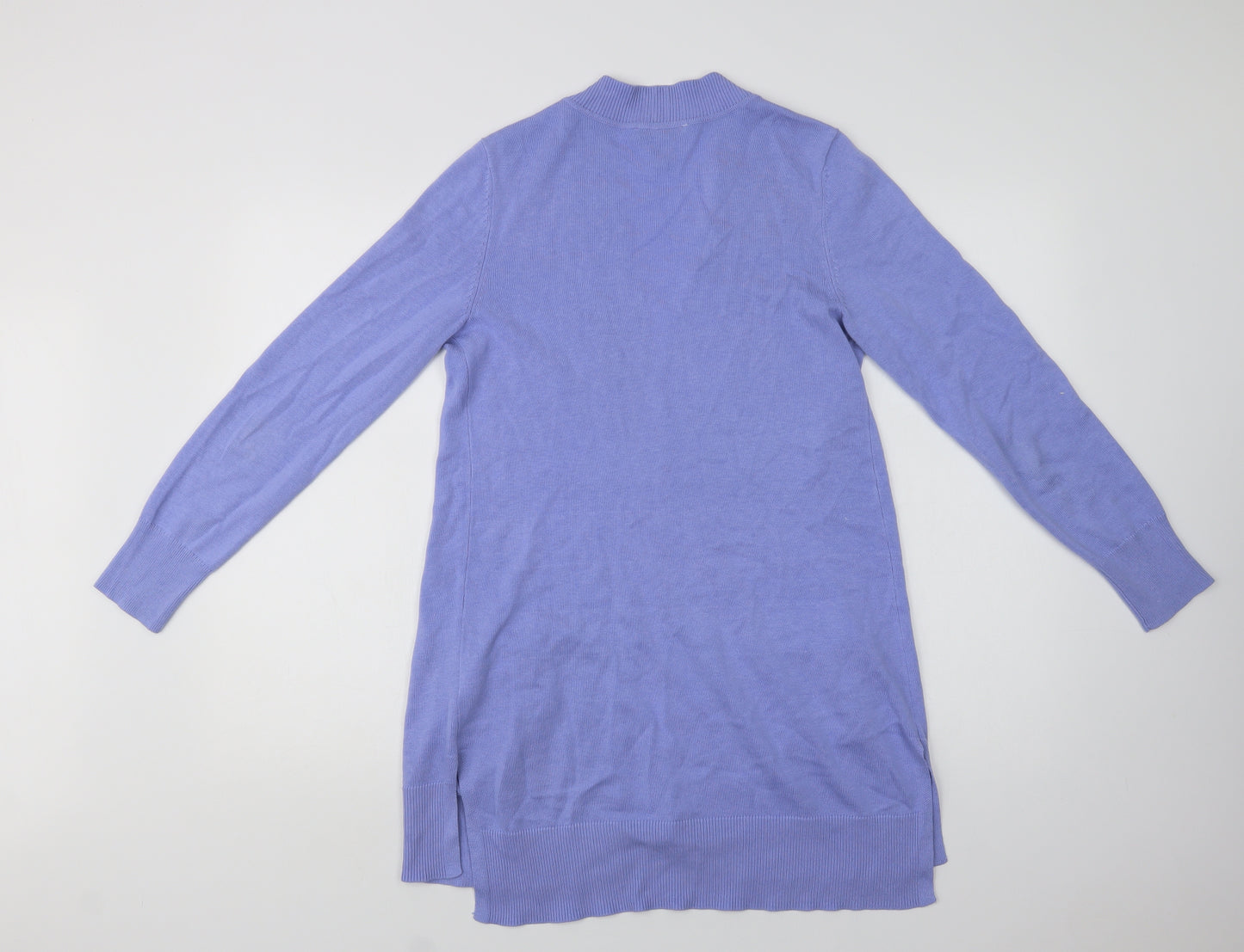 Isaac Mizrahi Womens Purple V-Neck  Cotton Cardigan Jumper Size XS