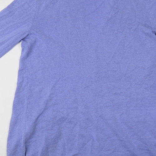 Isaac Mizrahi Womens Purple V-Neck  Cotton Cardigan Jumper Size XS