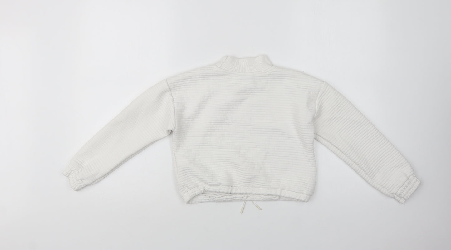 Primark Girls White  Polyester Pullover Sweatshirt Size 9-10 Years
