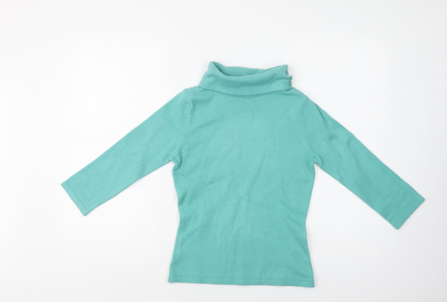 Topshop Womens Green Roll Neck  Acrylic Pullover Jumper Size 10