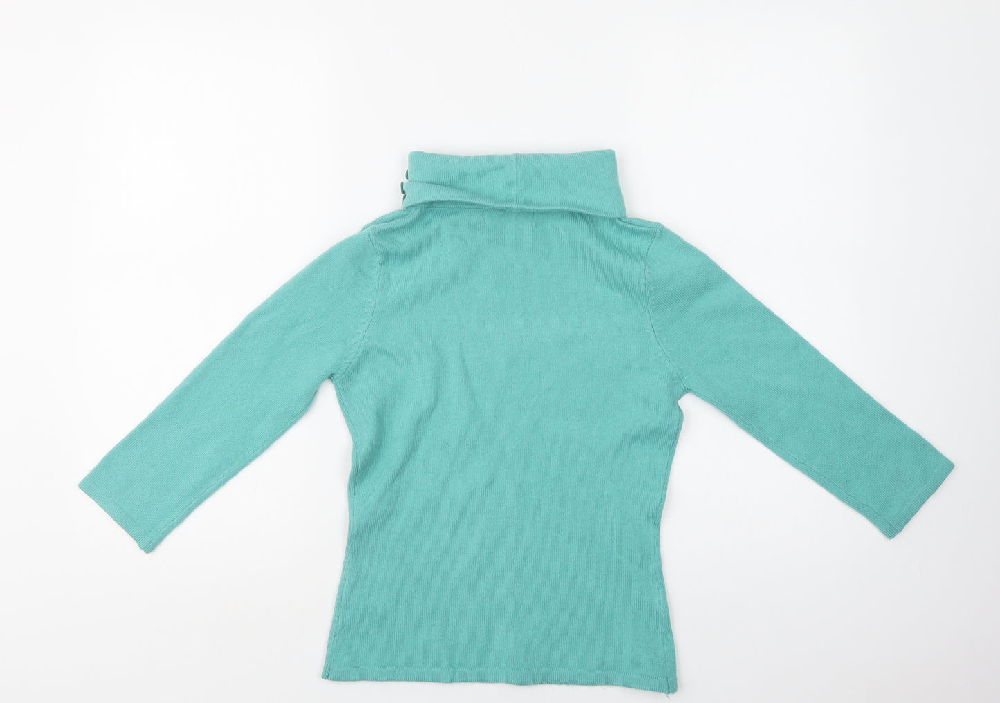 Topshop Womens Green Roll Neck  Acrylic Pullover Jumper Size 10