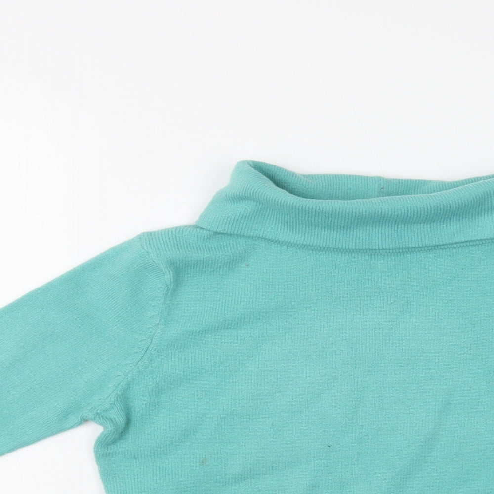 Topshop Womens Green Roll Neck  Acrylic Pullover Jumper Size 10
