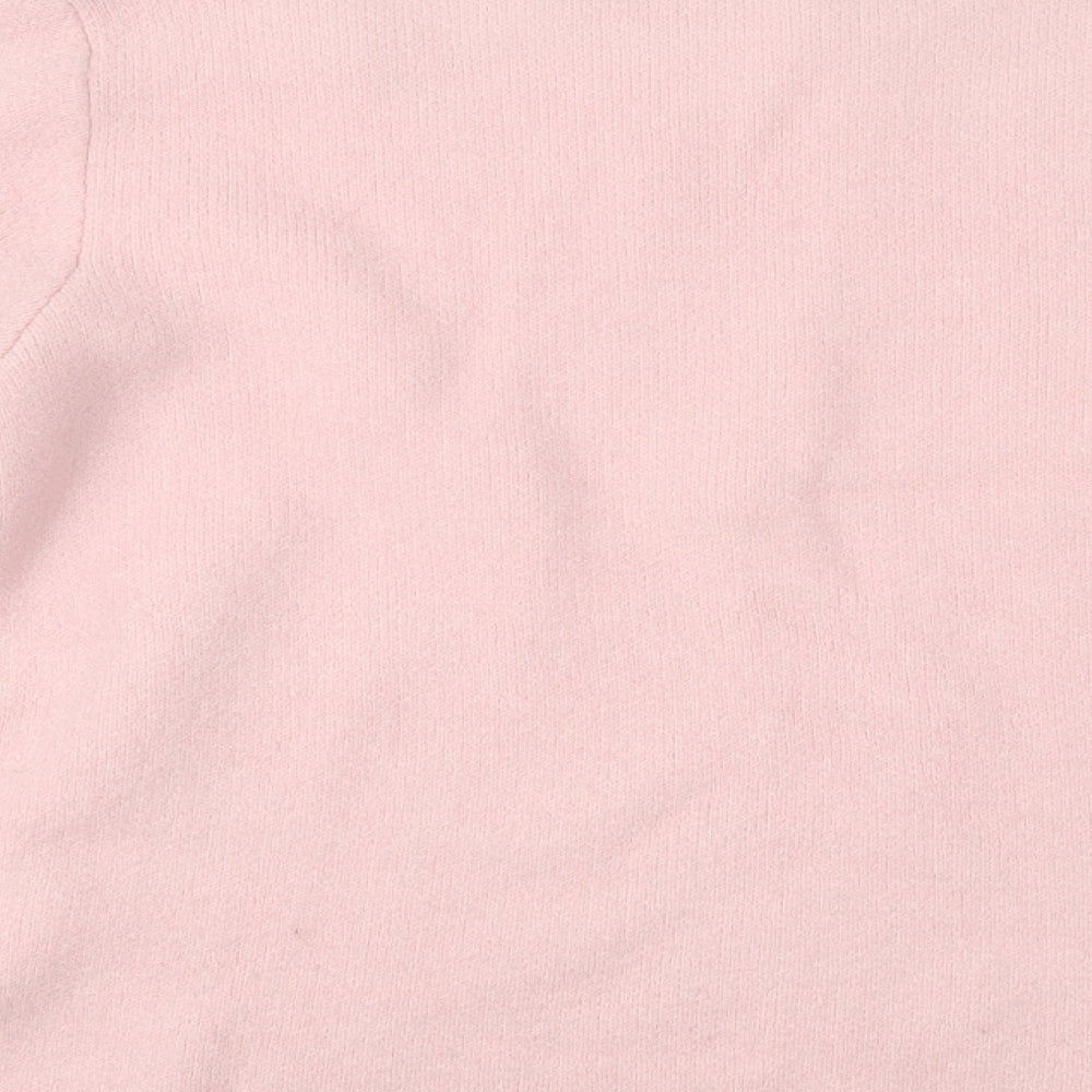 H&M Womens Pink Crew Neck  Acrylic Pullover Jumper Size M