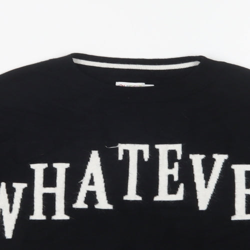Outfit Girls Black Crew Neck  Viscose Pullover Jumper Size 9 Years