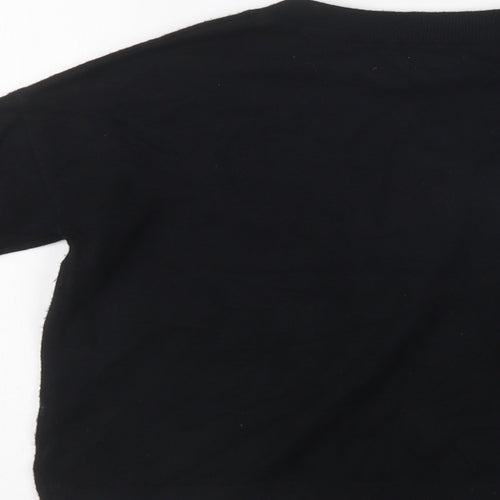 Outfit Girls Black Crew Neck  Viscose Pullover Jumper Size 9 Years
