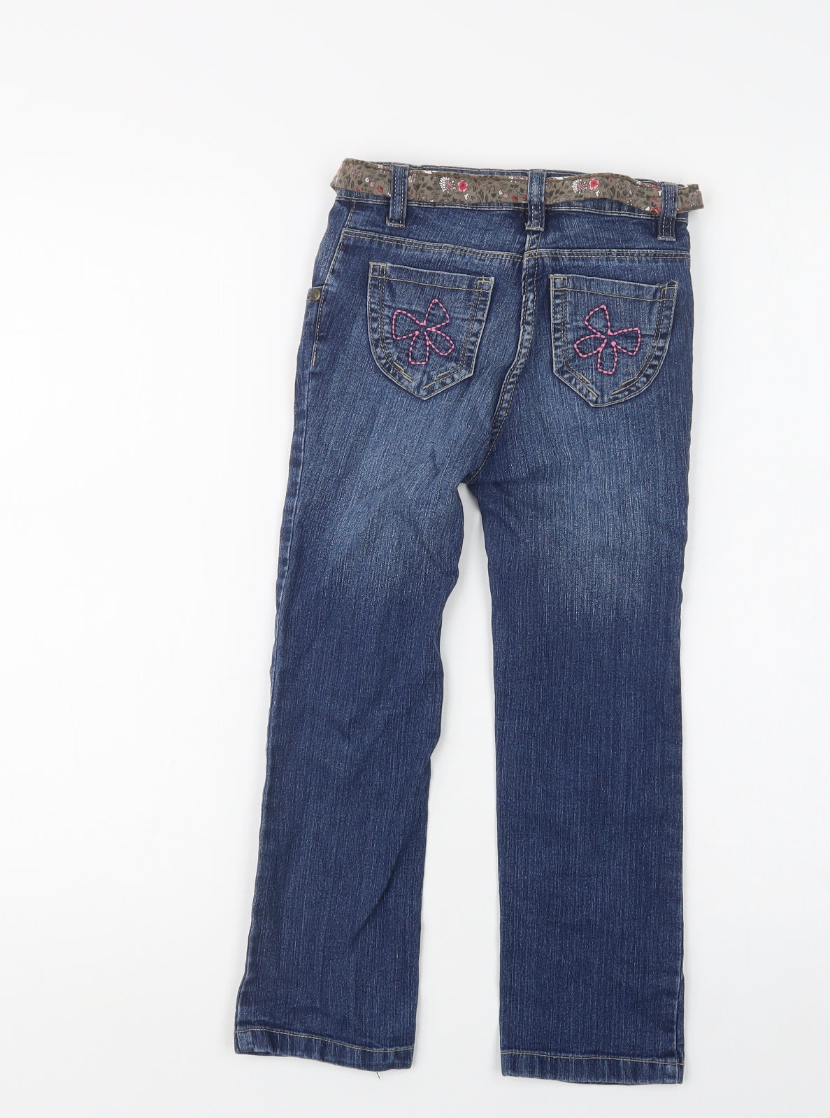 Lupilu Girls Blue  Cotton Straight Jeans Size 5-6 Years  Regular Hook & Loop