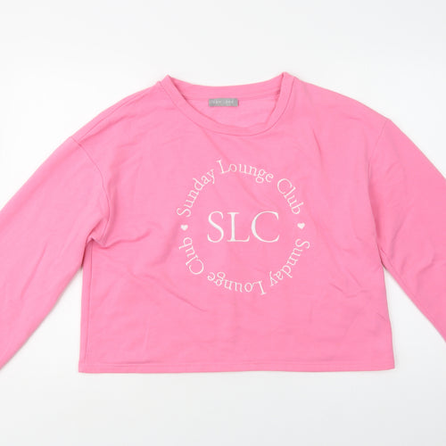 New Look Womens Pink  Polyester Pullover Sweatshirt Size 14