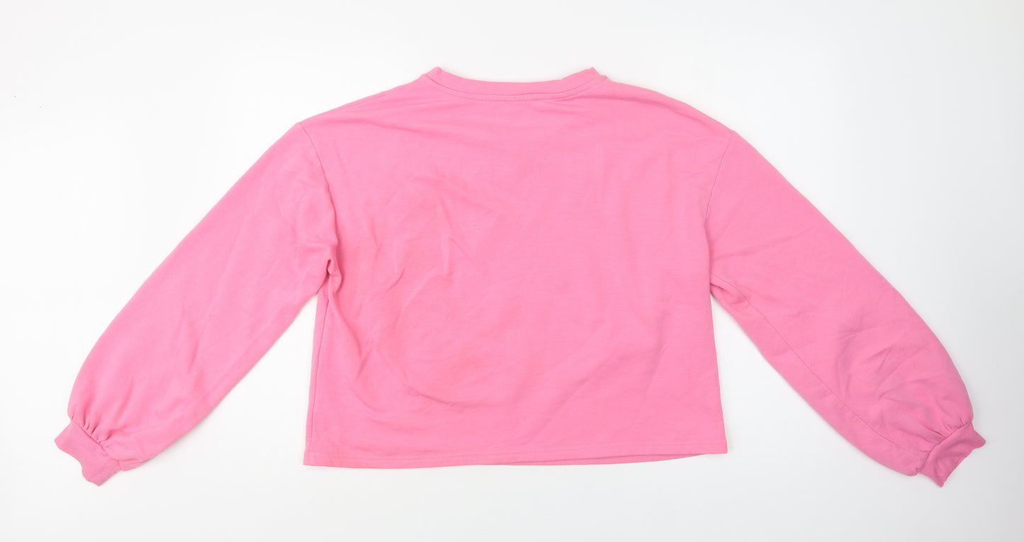 New Look Womens Pink  Polyester Pullover Sweatshirt Size 14