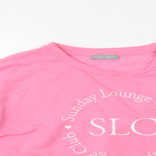 New Look Womens Pink  Polyester Pullover Sweatshirt Size 14