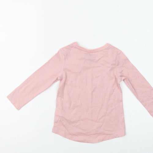 F&F Baby Pink Striped Cotton Basic Blouse Size 12 Months Crew Neck