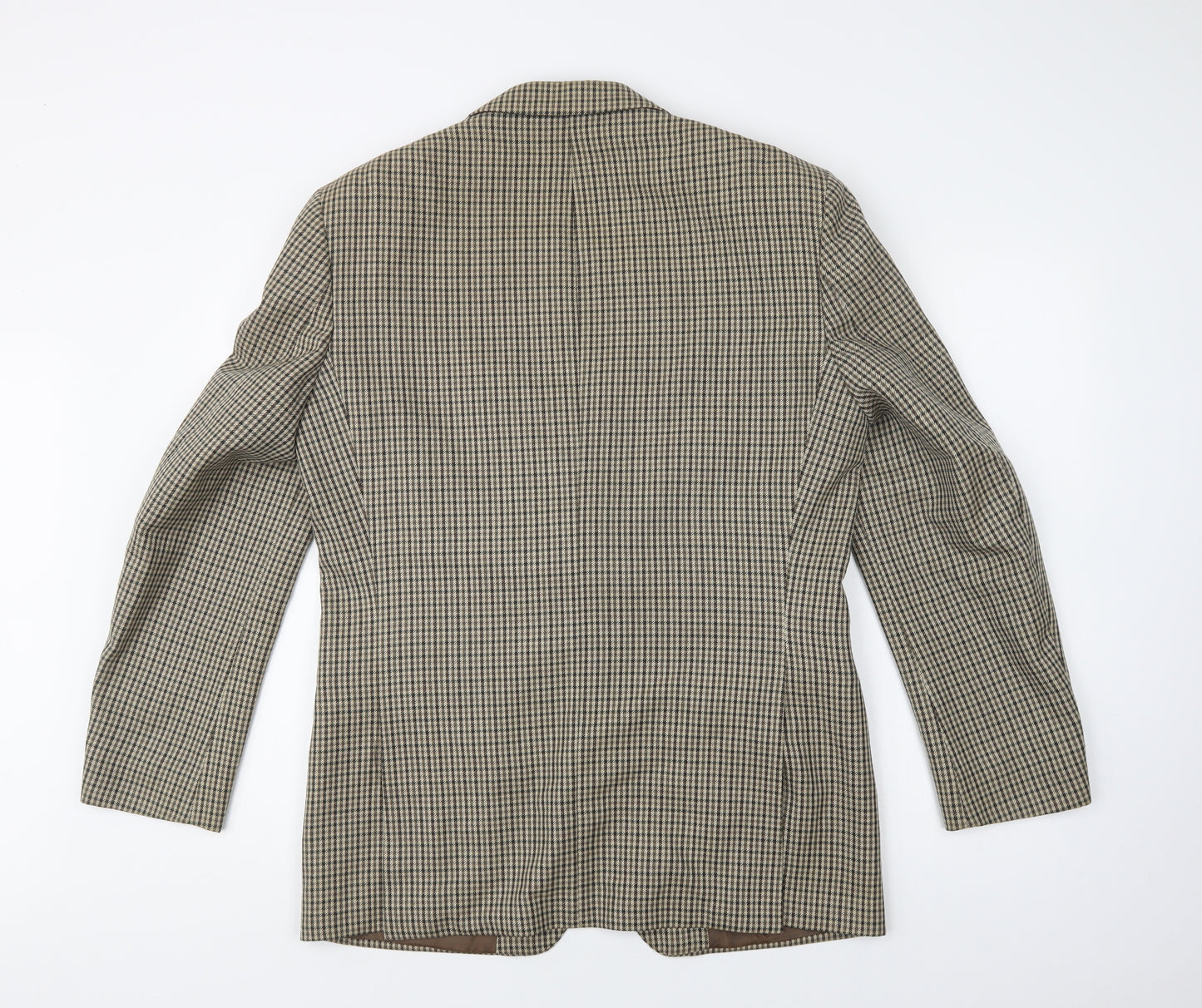 Preworn Mens Beige Check  Jacket Coat Size 40  Button