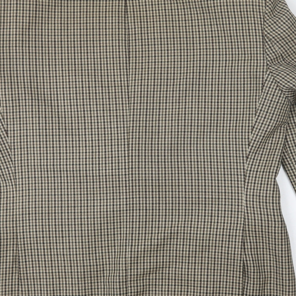Preworn Mens Beige Check  Jacket Coat Size 40  Button