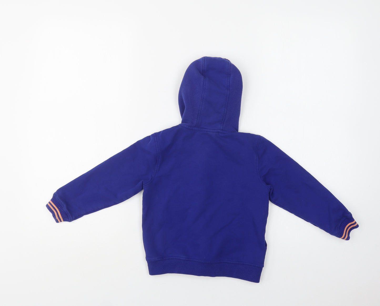 M&S Girls Blue  Cotton Full Zip Hoodie Size 3-4 Years  Zip