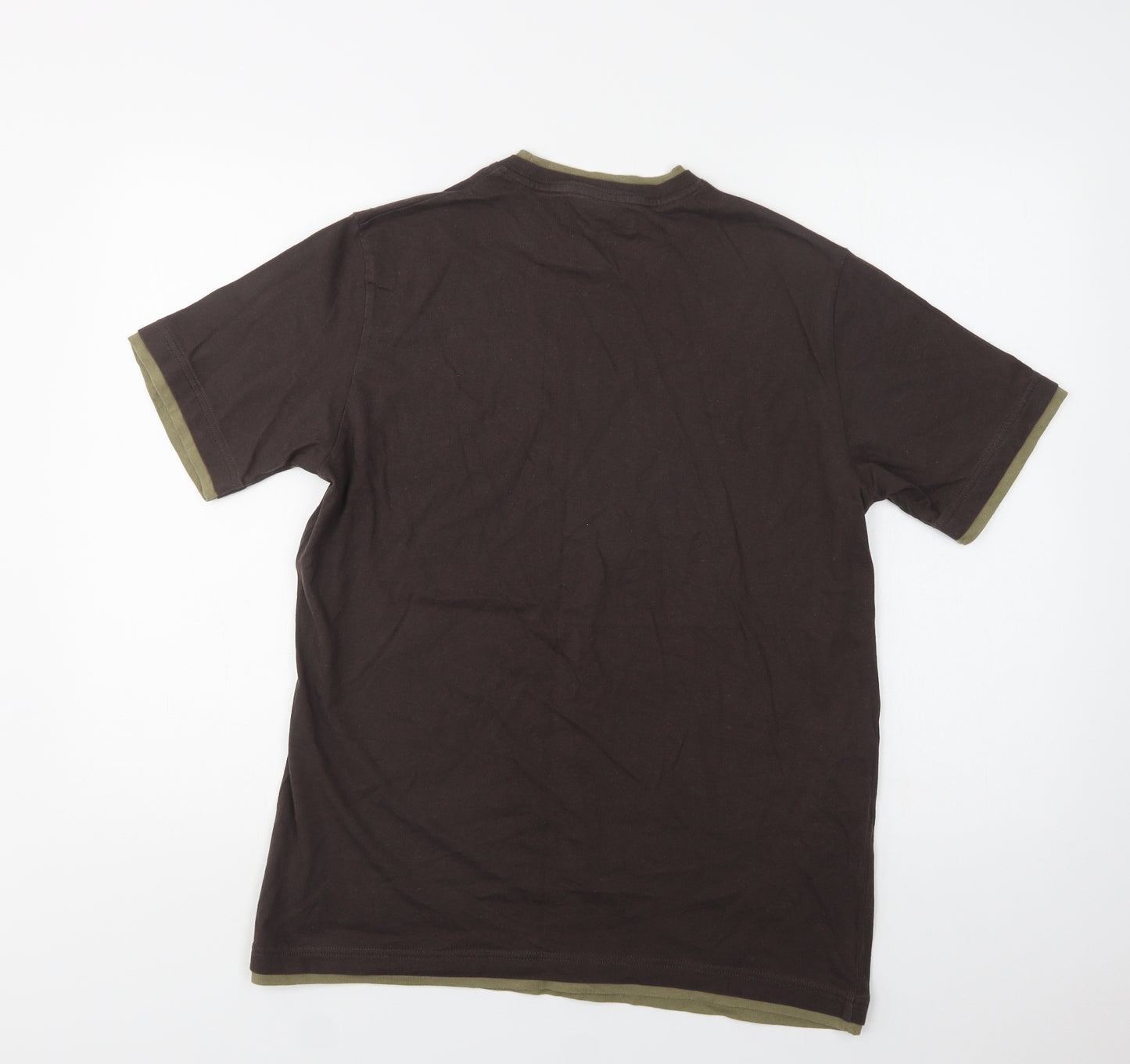 Ben Sherman Mens Brown  Cotton  T-Shirt Size M Crew Neck