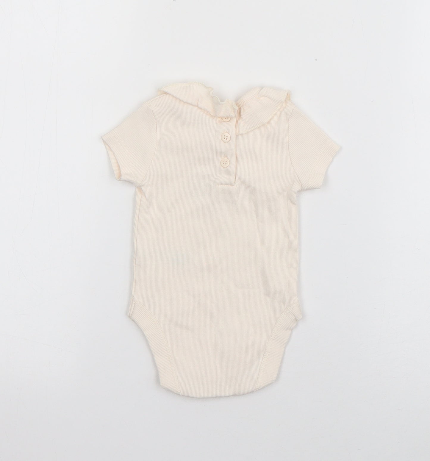 George Girls Ivory  Cotton Babygrow One-Piece Size 0-3 Months  Snap - Mickey & Minnie