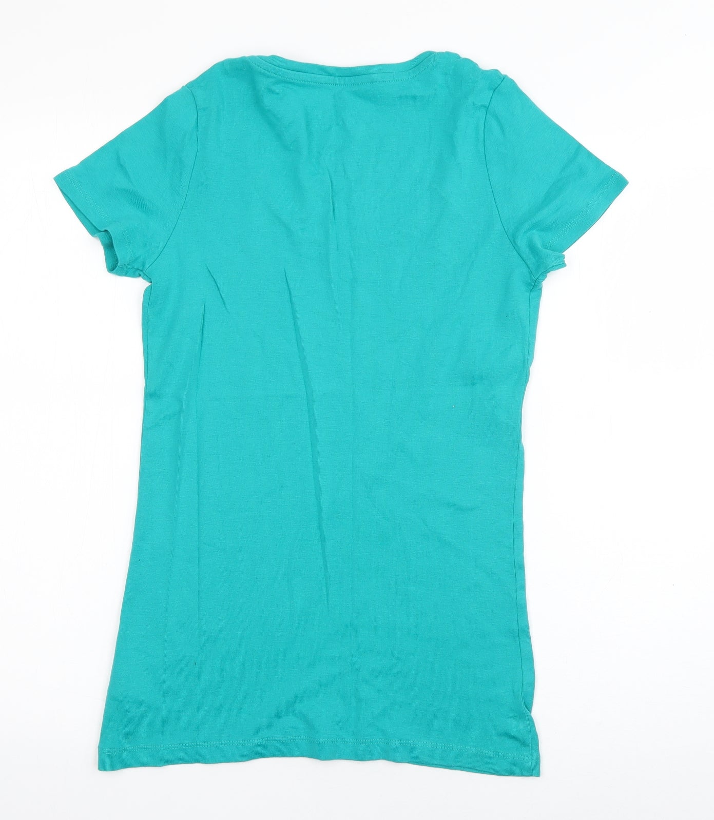 F&F Womens Blue  Cotton Basic T-Shirt Size 14 V-Neck